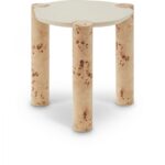 Thor Resin Top And Burl Veneer Base End / Side Table