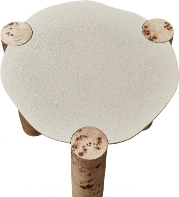 Thor Resin Top And Burl Veneer Base End / Side Table