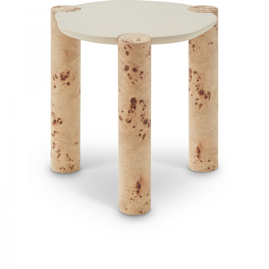 Thor Resin Top And Burl Veneer Base End / Side Table