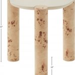 Thor Resin Top And Burl Veneer Base End / Side Table