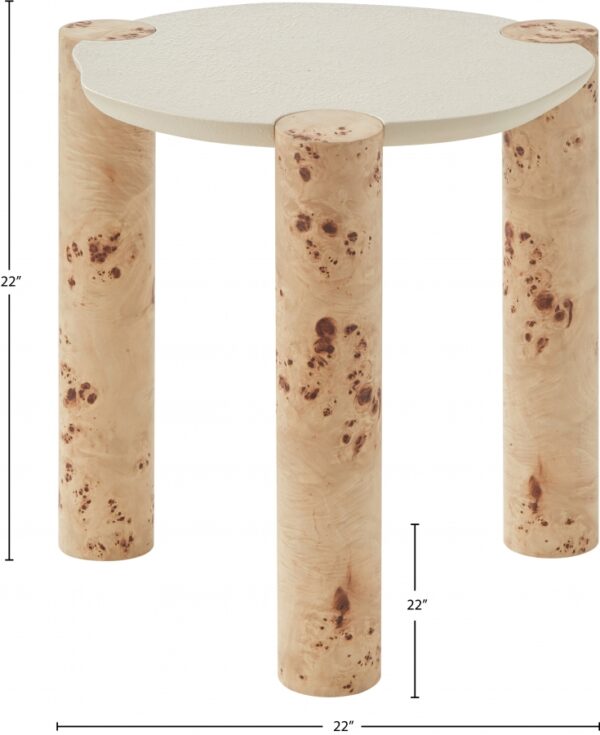 Thor Resin Top And Burl Veneer Base End / Side Table