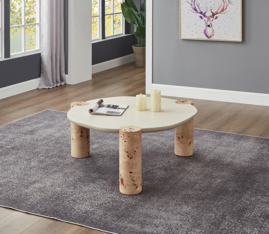 Thor Resin Top And Burl Veneer Base Coffee Table