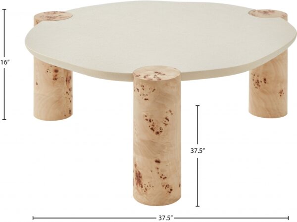 Thor Resin Top And Burl Veneer Base Coffee Table
