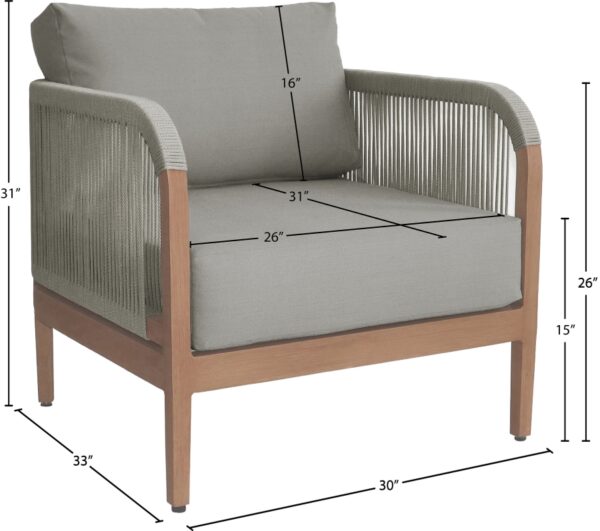 Maui Water Resistant Fabric Upholstered Outdoor Patio Chair