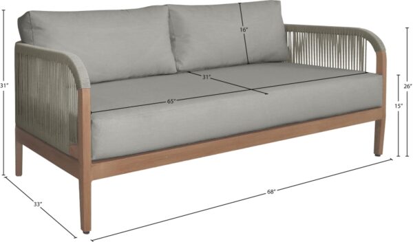 Maui 68" Water Resistant Fabric Upholstered Outdoor Patio Loveseat