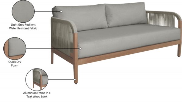Maui 68" Water Resistant Fabric Upholstered Outdoor Patio Loveseat