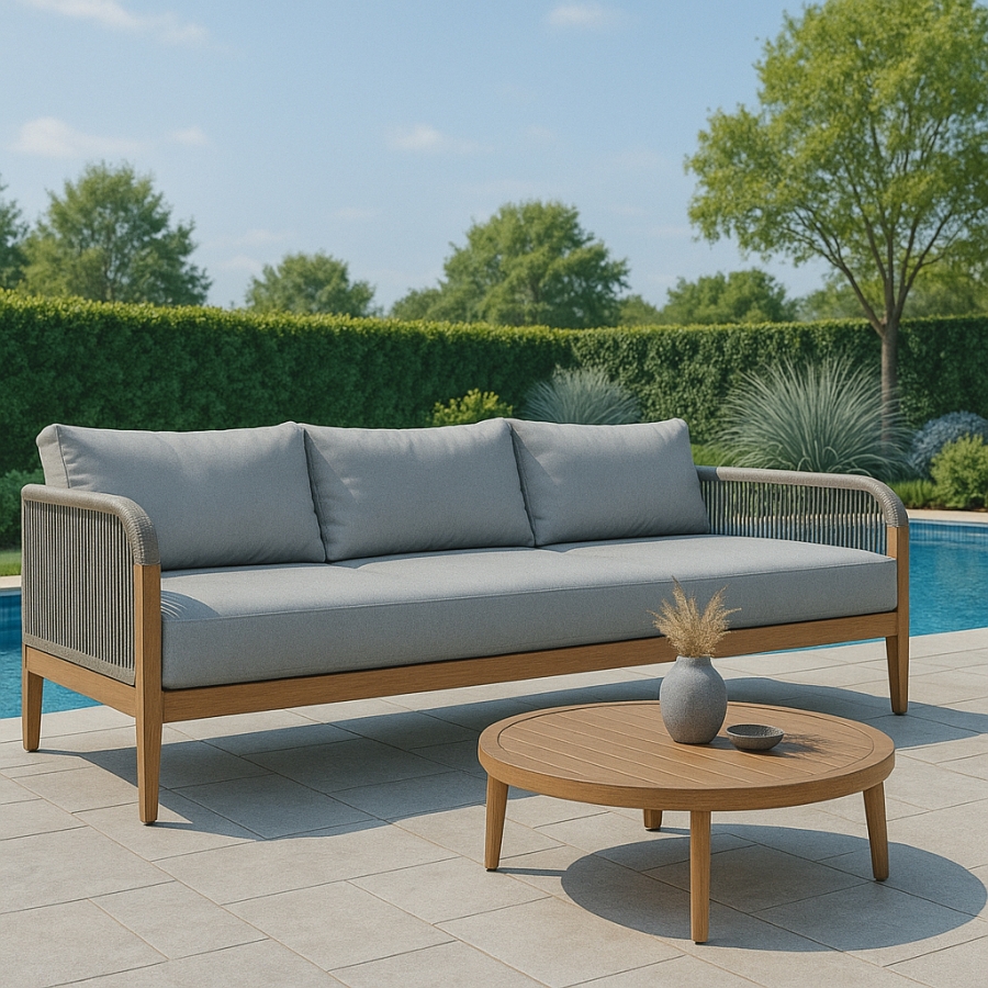 Maui 88" Water Resistant Fabric Upholstered Outdoor Patio Sofa