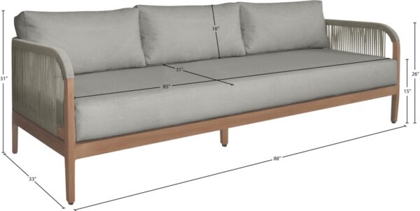 Maui 88" Water Resistant Fabric Upholstered Outdoor Patio Sofa