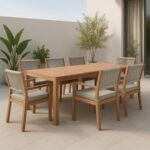 Maui Water Resistant Fabric Upholstered Outdoor Patio Dining Arm Chair