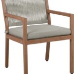 Maui Water Resistant Fabric Upholstered Outdoor Patio Dining Arm Chair