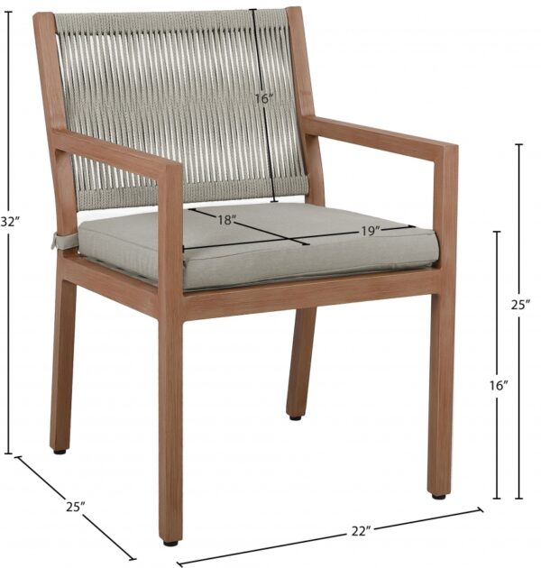 Maui Water Resistant Fabric Upholstered Outdoor Patio Dining Arm Chair