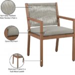 Maui Water Resistant Fabric Upholstered Outdoor Patio Dining Arm Chair