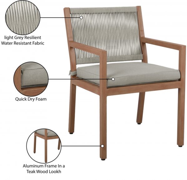 Maui Water Resistant Fabric Upholstered Outdoor Patio Dining Arm Chair