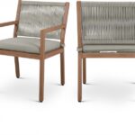 Maui Water Resistant Fabric Upholstered Outdoor Patio Dining Arm Chair