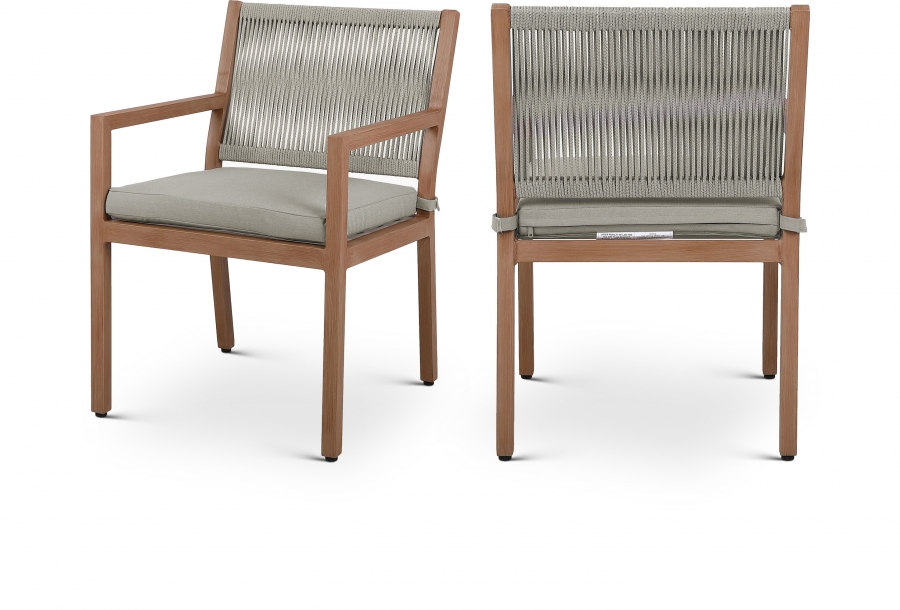 Maui Water Resistant Fabric Upholstered Outdoor Patio Dining Arm Chair