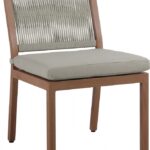 Maui Water Resistant Fabric Upholstered Outdoor Patio Dining Side Chair