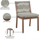 Maui Water Resistant Fabric Upholstered Outdoor Patio Dining Side Chair