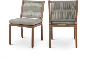 Maui Water Resistant Fabric Upholstered Outdoor Patio Dining Side Chair