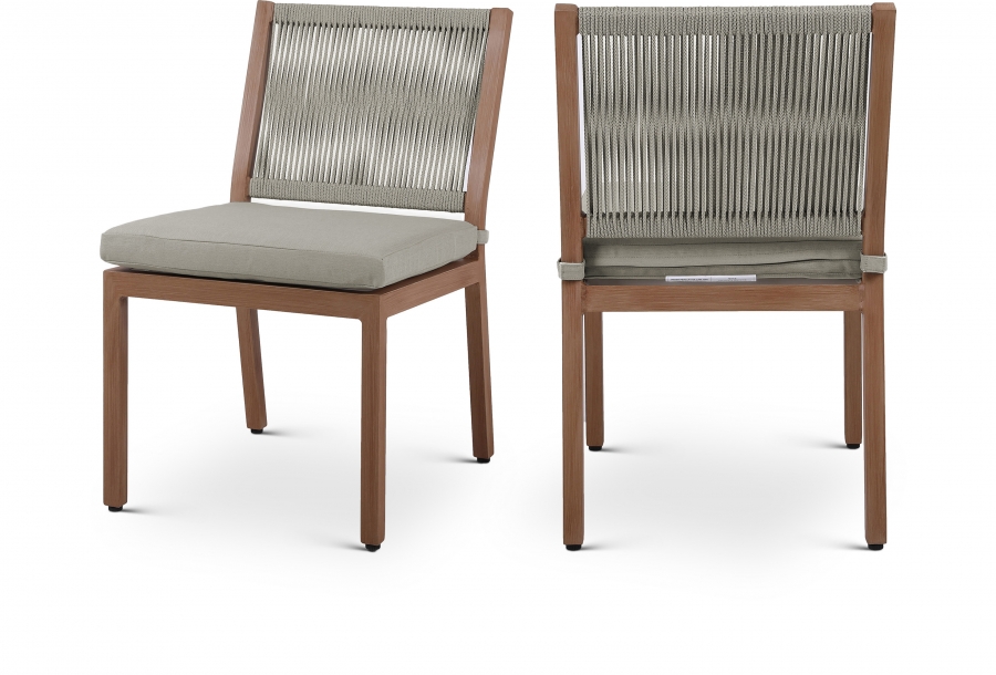 Maui Water Resistant Fabric Upholstered Outdoor Patio Dining Side Chair