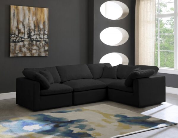 Plush 119" Velvet Upholstered Standard Comfort 4pc. Modular Sectional