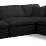 Plush 119" Velvet Upholstered Standard Comfort 4pc. Modular Sectional