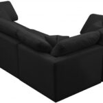 Plush 119" Velvet Upholstered Standard Comfort 4pc. Modular Sectional