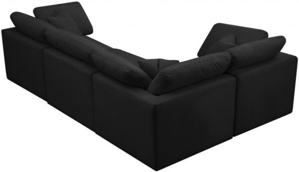 Plush 119" Velvet Upholstered Standard Comfort 4pc. Modular Sectional