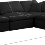 Plush 119" Velvet Upholstered Standard Comfort 4pc. Modular Sectional
