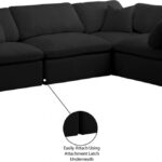 Plush 119" Velvet Upholstered Standard Comfort 4pc. Modular Sectional