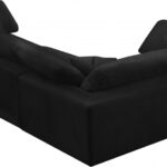 Cozy 119" Velvet Upholstered Overstuffed Fiber Filled Comfort Comfort 4pc. Modular Sectional