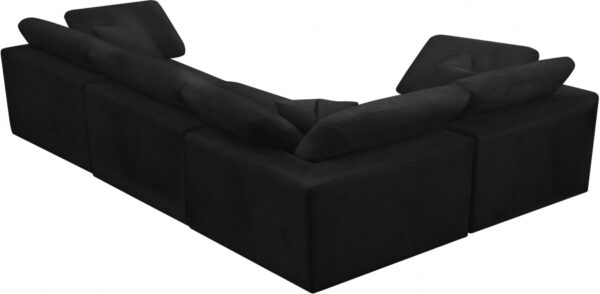 Cozy 119" Velvet Upholstered Overstuffed Fiber Filled Comfort Comfort 4pc. Modular Sectional