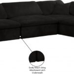 Cozy 119" Velvet Upholstered Overstuffed Fiber Filled Comfort Comfort 4pc. Modular Sectional