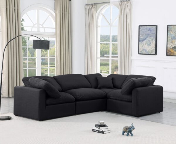 Indulge 105" Linen Textured Fabric Upholstered 4pc. Modular Sectional