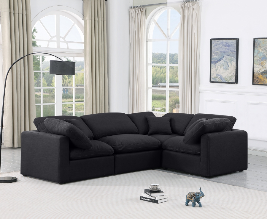 Indulge 105" Linen Textured Fabric Upholstered 4pc. Modular Sectional