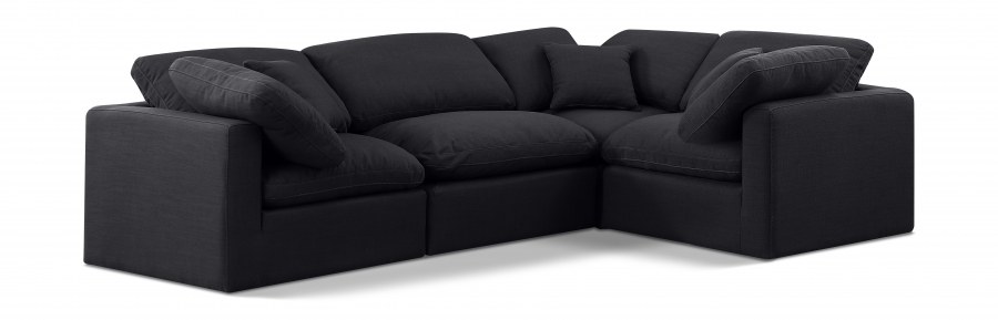 Indulge 105" Linen Textured Fabric Upholstered 4pc. Modular Sectional