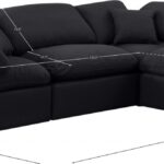 Indulge 105" Linen Textured Fabric Upholstered 4pc. Modular Sectional