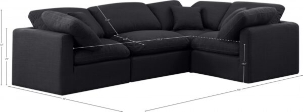 Indulge 105" Linen Textured Fabric Upholstered 4pc. Modular Sectional