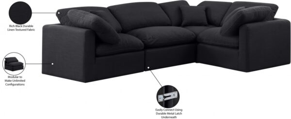 Indulge 105" Linen Textured Fabric Upholstered 4pc. Modular Sectional