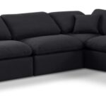 Indulge 140" Linen Textured Fabric Upholstered 6pc. Modular Sectional
