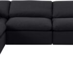 Indulge 140" Linen Textured Fabric Upholstered 6pc. Modular Sectional