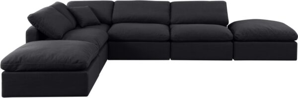 Indulge 140" Linen Textured Fabric Upholstered 6pc. Modular Sectional
