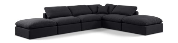 Indulge 140" Linen Textured Fabric Upholstered 6pc. Modular Sectional