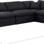 Indulge 140" Linen Textured Fabric Upholstered 6pc. Modular Sectional