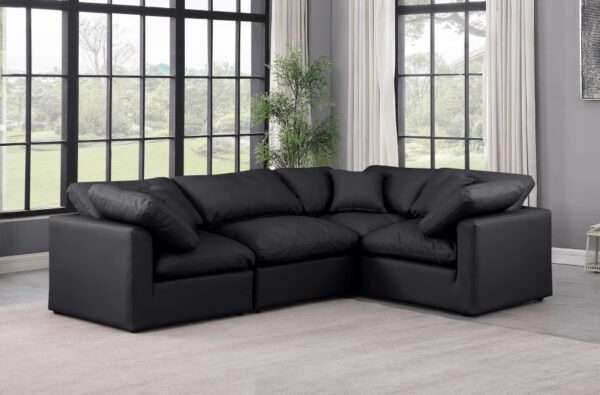 Indulge 105" Vegan Leather Upholstered 4pc. Modular Sectional