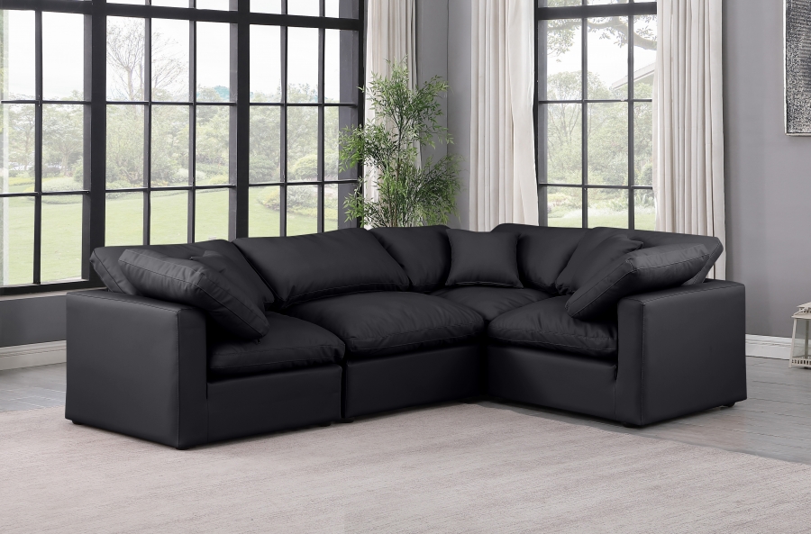 Indulge 105" Vegan Leather Upholstered 4pc. Modular Sectional