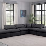 Indulge 140" Vegan Leather Upholstered 6pc. Modular Sectional