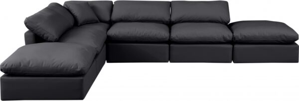 Indulge 140" Vegan Leather Upholstered 6pc. Modular Sectional