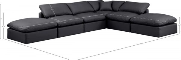 Indulge 140" Vegan Leather Upholstered 6pc. Modular Sectional