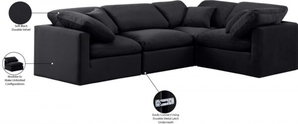 Indulge 105" Velvet Upholstered 4pc. Modular Sectional