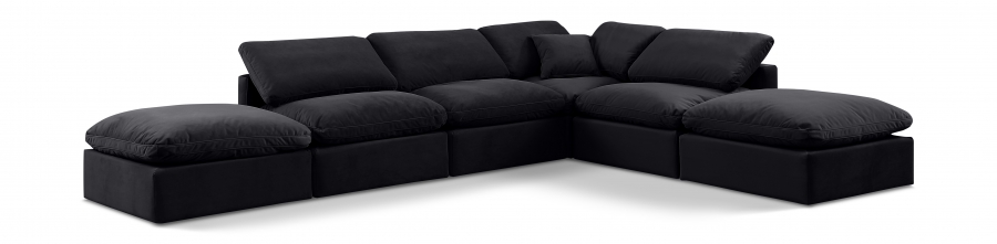 Indulge 140" Velvet Upholstered 6pc. Modular Sectional